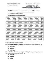 Đề kiểm tra chất lượng môn Tiếng Việt Lớp 4 (Chân trời sáng tạo) - Năm học 2017-2018